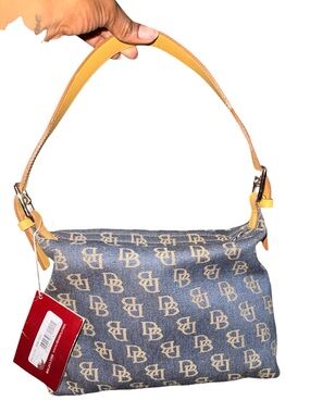 Dooney & Bourke Denim Mini Sac Logo Hobo Bag -Blue/Denim